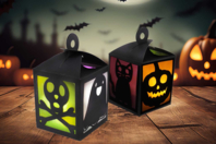 Halloween Stained Glass Lantern Kit - 4 Pieces - 1 - Halloween Craft Kits - 10doigts.com - Halloween Craft Kits - 10doigts.fr