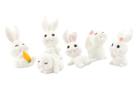 Mini Resin Rabbits - 6 Pieces - 1 - Easter Decorative Accessories - 10doigts.com - Easter Decorative Accessories - 10doigts.fr