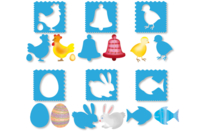 Stencils + Easter Shapes - 6 Stencils - 0 - Party Stencils - 10doigts.com - Party Stencils - 10doigts.fr
