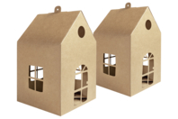 casa de cartón kraft - Portavelas de Navidad - 10doigts.fr