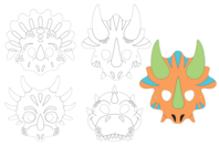 Dinosaur Coloring Masks - 4 Pieces - 1 - Coloring Masks - 10doigts.com - Coloring Masks - 10doigts.fr