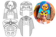 Egyptian Coloring Masks - 4 Pieces - 1 - Coloring Masks - 10doigts.com - Coloring Masks - 10doigts.fr