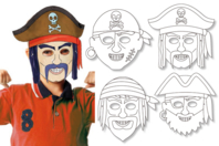 Pirate Coloring Masks - 4 Assorted Designs - 0 - Creative Masks for Kids - 10doigts.com - Creative Masks for Kids - 10doigts.fr