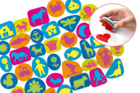 Maxi pack tampones de espuma - 72 unidads - Tampones de tinta y pinturas - 10doigts.fr