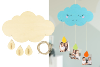 Wooden Cloud Photo Holder Kit - 1 - Wood Crafts - 10doigts.com - Wood Crafts - 10doigts.fr