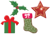 Decorated Wooden Christmas Shapes - 8 Pieces - 1 - Painted Wooden Decor - 10doigts.com - Painted Wooden Decor - 10doigts.fr