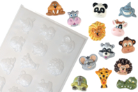molde 13 pequeños animales - Moldes para yeso, jabón, cemento ... - 10doigts.fr