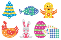 Easter Shapes Kit + Stickers - 6 pcs - 1 - Creative Sticker Kits - 10doigts.com - Creative Sticker Kits - 10doigts.fr