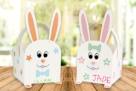 Bunny Basket Kit + Stickers - 4 pcs - 1 - Cardboard Boxes and Baskets - 10doigts.com - Cardboard Boxes and Baskets - 10doigts.fr