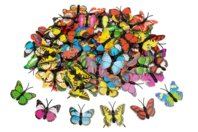 3D Plastic Butterflies - 100 pcs - 1 - Stick-on Decorations - 10doigts.com - Stick-on Decorations - 10doigts.fr