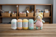 Pelotas mini Caline - 6 colores pastel - Hilo para tejer - 10doigts.fr