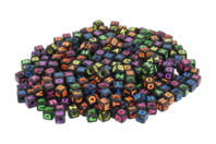 Black Alphabet Cube Beads - 280 Beads - 1 - Alphabet Beads - 10doigts.com - Alphabet Beads - 10doigts.fr