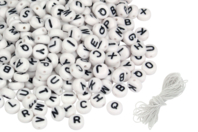 Black Alphabet Round Beads - 300 Beads - 2 - Message Jewelry - 10doigts.com - Message Jewelry - 10doigts.fr