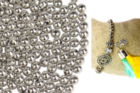 Silver Metallic Round Beads - 1500 beads - 1 - Plastic Beads - 10doigts.com - Plastic Beads - 10doigts.fr