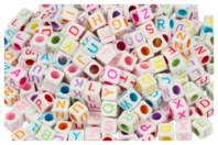 Multicolored Alphabet Cube Beads - 280 Beads - 1 - Message Jewelry - 10doigts.com - Message Jewelry - 10doigts.fr