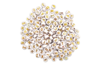 Gold Alphabet Round Beads - 300 Beads - 1 - Alphabet Beads - 10doigts.com - Alphabet Beads - 10doigts.fr