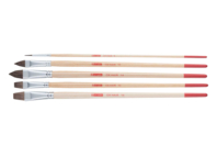 Long Handle Ox Hair Brushes - 5 Pieces - Brushes and brushes for acrylic painting - 10doigts.fr