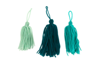 Pompones largos de lana camaïeu - 3 pompones - Pompones para manualidades creativas - 10doigts.fr