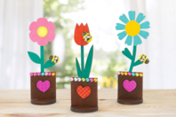 Wooden Flowers and Pots Decoration - 6 Pieces - 1 - Home Decor - 10doigts.com - Home Decor - 10doigts.fr