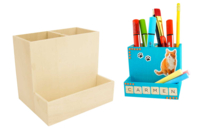 Pencil Holder, 3 Compartments - 1 - Pencil Pots, Cache-Pots - 10doigts.com - Pencil Pots, Cache-Pots - 10doigts.fr