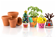 decorated terracotta pots - Decorative Ceramic Supports - 10doigts.fr
