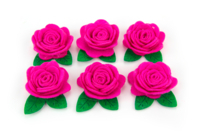 rosa de fieltro - Flores y hojas decorativas - 10doigts.fr