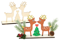 Christmas Scene with Reindeer and Tree - 1 - Christmas Wooden Objects - 10doigts.com - Christmas Wooden Objects - 10doigts.fr