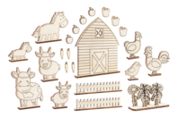 Wooden Scene to Assemble - The Farm - 1 - Wooden Games and Toys - 10doigts.com - Wooden Games and Toys - 10doigts.fr