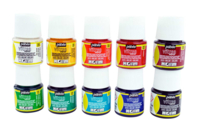 Set de 10 frascos de pintura vitral 10 X 45 ml  - Pintura vidrio y loza - 10doigts.fr