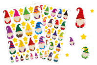 Juego de 2 planchas de gomets gnomos adorables - Gomets y pegatinas Navidad - 10doigts.fr