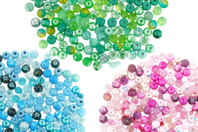 Juego de 3 camaieux (verde, rosa y azul) - Abalorios Acrílicos - 10doigts.fr