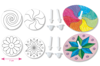 Set de 4 trompos para colorear - Formas y dibujos para colorear - 10doigts.fr