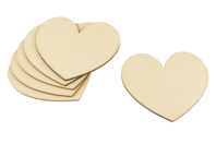 Wooden Hearts 10 cm - 6 Pieces - 1 - Wooden Shapes - 10doigts.com - Wooden Shapes - 10doigts.fr