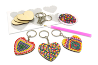 Set de 6 llaveros corazones en madera Diamond Painting - Llaveros - 10doigts.fr