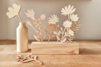 Wood Base and 15 Flowers to Decorate - 1 - Wooden Objects for the Home - 10doigts.com - Wooden Objects for the Home - 10doigts.fr