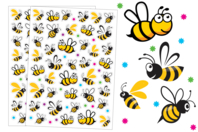 Bee Stickers - 80 pcs - 1 - Animal Stickers - 10doigts.com - Animal Stickers - 10doigts.fr