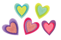 Gomets de fieltro corazón - Pegatinas de fieltro - 10doigts.fr