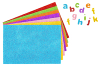 Stickers letras en goma espuma brillantes - 7 colores - Gomets alfabéticos y de mensajes - 10doigts.fr