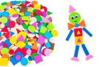 Soft Rubber Geometric Stickers - 1000 pcs - 1 - Foam Stickers - 10doigts.com - Foam Stickers - 10doigts.fr
