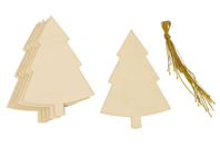 Wooden Tree Ornaments - 6 Pieces - 1 - Wooden Decorative Suspensions - 10doigts.com - Wooden Decorative Suspensions - 10doigts.fr