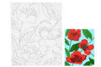 Printed Canvas for Painting - Poppies - 1 - Stretched Frames and Canvas Boards - 10doigts.com - Stretched Frames and Canvas Boards - 10doigts.fr