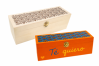Caja de té con tapa calada 30 cm - Cajas de madera - 10doigts.fr