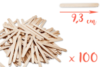 Palitos de esquimal de madera (9,3 cm) - 100 unidads - Accesorios en madera - 10doigts.fr