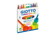 Giotto Turbo Color Markers - Box of 12 Markers - Medium-Tip Markers - 10doigts.fr