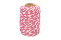 Two-tone cotton string fuchsia and white - 25 m - Cotton Thread, Skein - 10doigts.fr