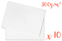 Papel grueso 300 gr/m² - 50 x 70 cm Blanco - 10 hojas - Papeles de colores - 10doigts.fr