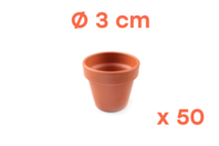 Macetas de terracota Ø 3 cm - Altura 3 cm - 50 macetas - Soportes de cerámica para decorar - 10doigts.fr