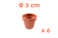 Macetas de terracota Ø 3 cm - Altura 3 cm - 6 macetas - Soportes de cerámica para decorar - 10doigts.fr