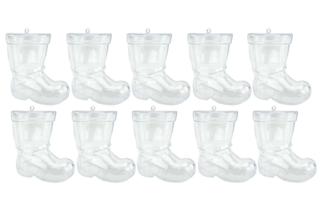 10 Botas de plástico transparente - Formas a garnir - Plastique – 10doigts.fr