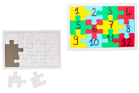 Large Piece Puzzles - 10 White Puzzles - 3 - Coloring Puzzles - 10doigts.com - Coloring Puzzles – 10doigts.fr